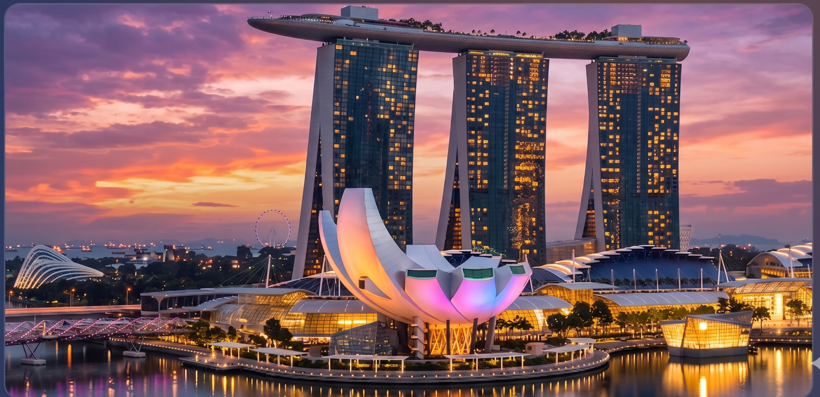 Singapore skyline and Marina Bay Sands