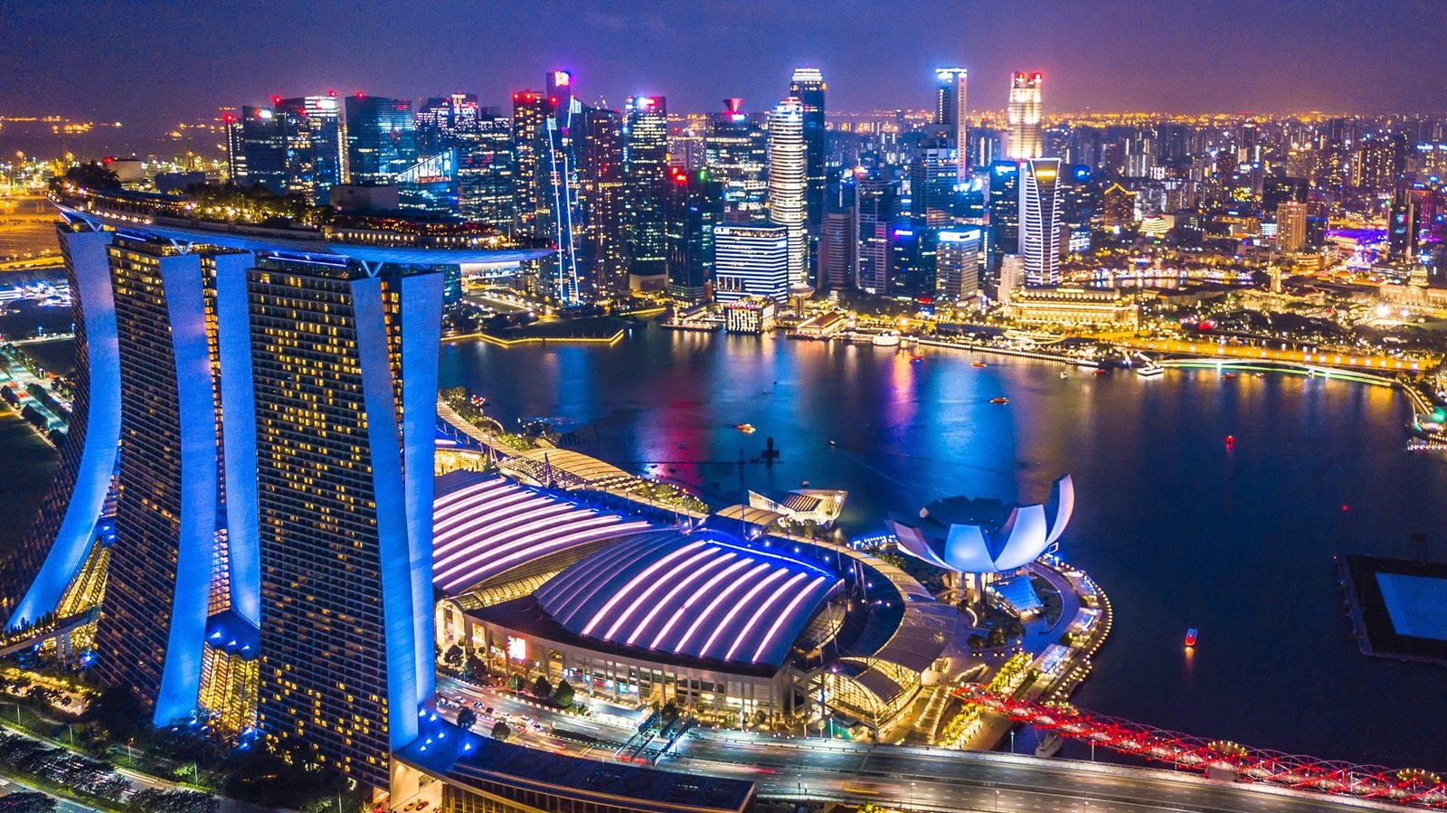Singapore skyline and Marina Bay Sands